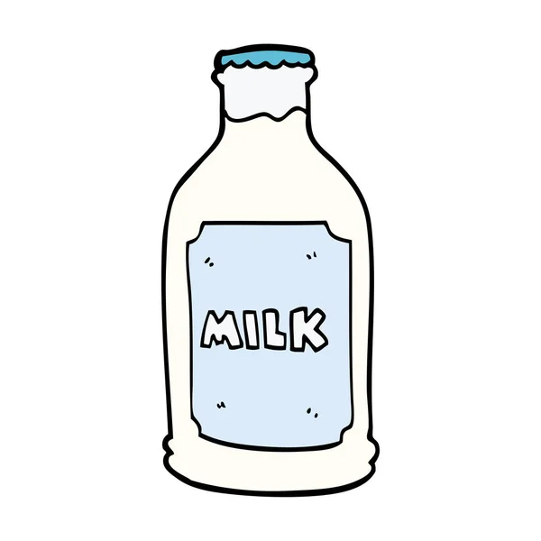 Botella Leche Garabato Dibujos Animados — Vector de stock