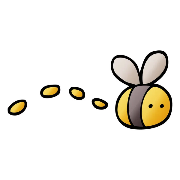Vektor Přechodu Ilustrace Kreslené Bzučení Včel — Stockový vektor