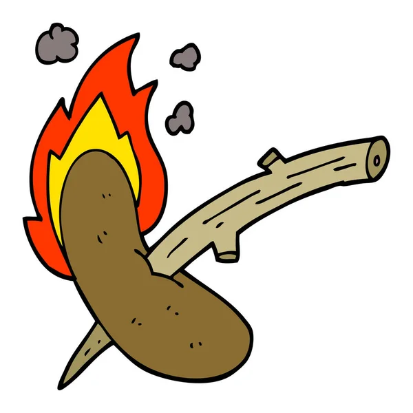Cartoon Doodle Van Een Hot Dog — Stockvector