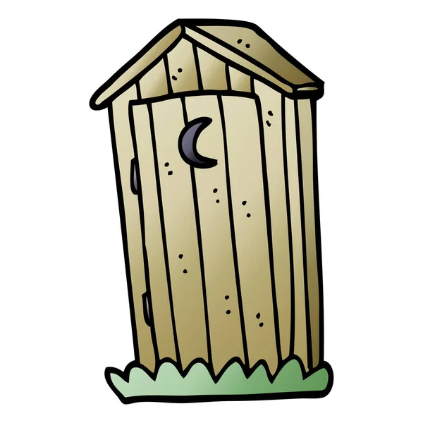 Cartoon Doodle Old Outdoor Toilet — Stock Vector
