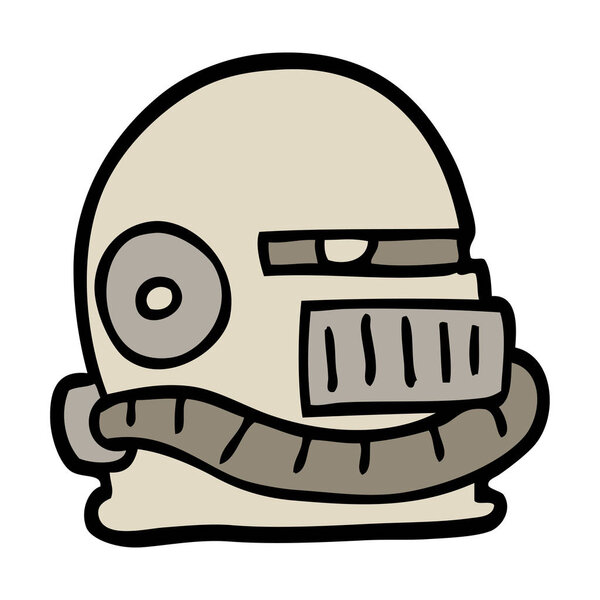 hand drawn doodle style cartoon futuristic helmet