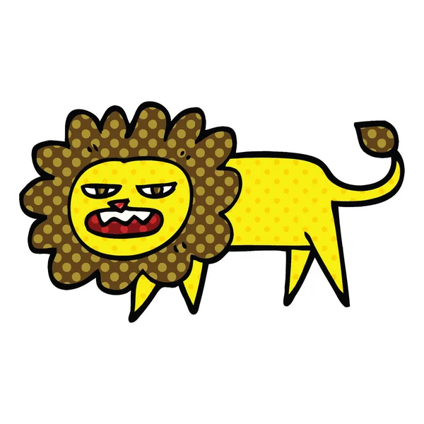 Bande Dessinée Style Dessin Animé Lion Colère — Image vectorielle