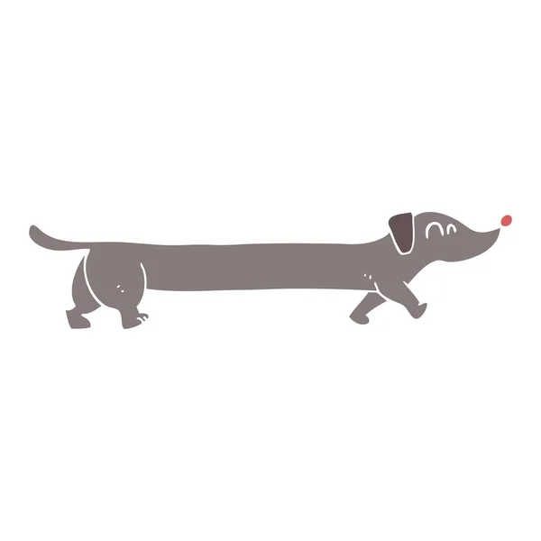 Επίπεδη Χρώματος Απεικόνιση Του Είδος Γερμανικού Κυνηγετικού Σκύλου — Διανυσματικό Αρχείο