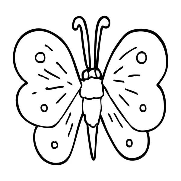 Линия Рисования Мультяшной Бабочки — стоковый вектор