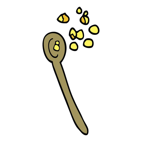 Cartoon Doodle Cereale Cucchiaio — Vettoriale Stock