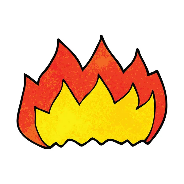 Dessin Animé Doodle Flamme Chaude — Image vectorielle