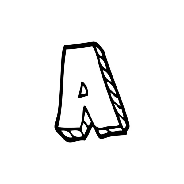 Linea Disegno Cartone Animato Lettera — Vettoriale Stock