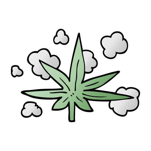 Cartoon Doodle Marijuana Blad — Stock vektor