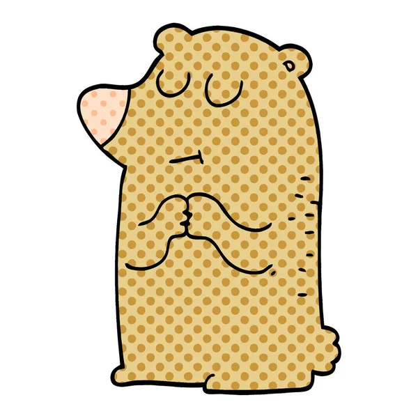 Kreslený Doodle Shy Medvěd — Stockový vektor