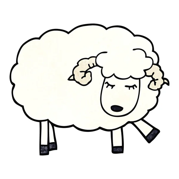 漫画の落書きかわいい羊 — ストックベクタ