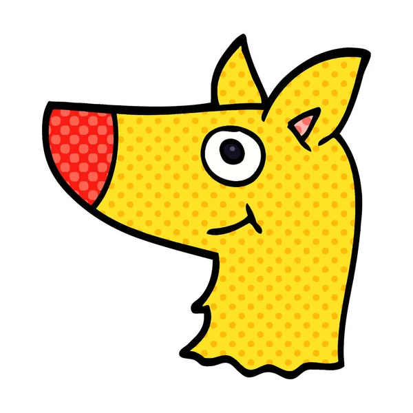Desenho Animado Doodle Rosto Cão Feliz —  Vetores de Stock