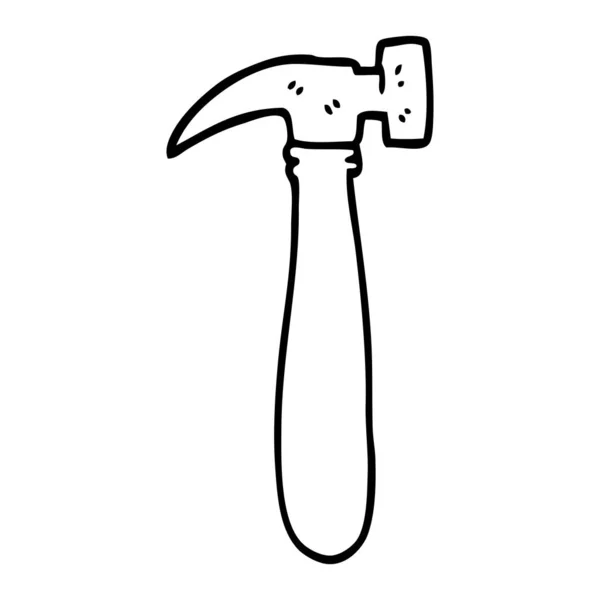 Schwarz Weißer Cartoon Hammer — Stockvektor