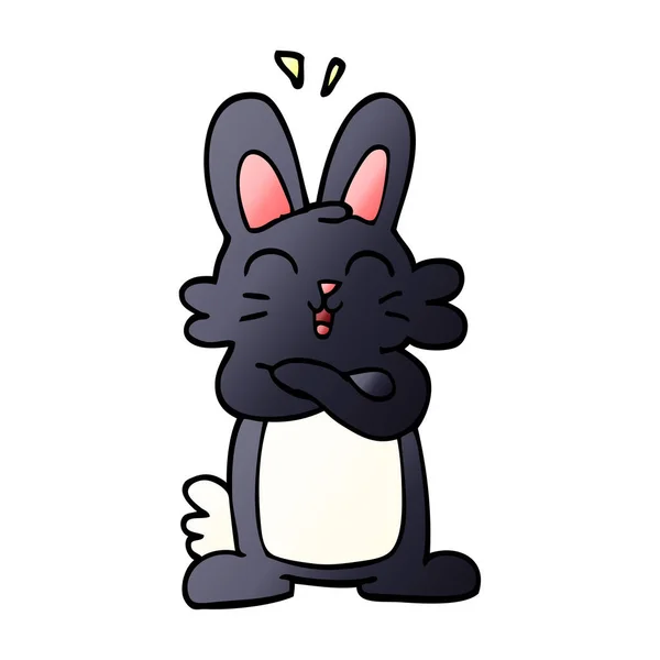 Cartoon Doodle Jolly Bunny — Stock vektor
