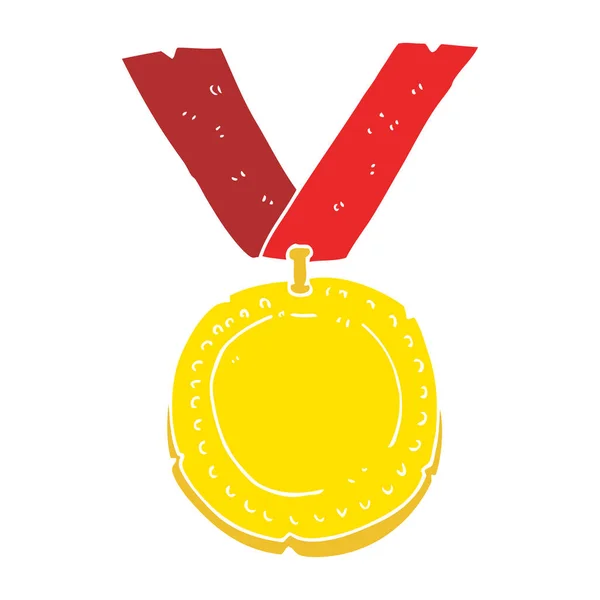 Flat Color Illustration Medal — Stock Vector