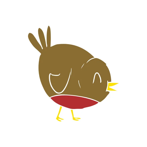 Color Plano Estilo Dibujos Animados Robin Pájaro — Vector de stock