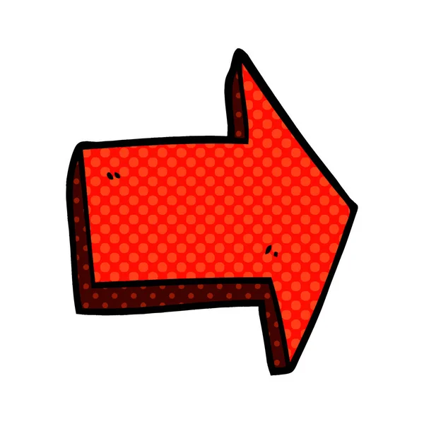 Dessin Animé Doodle Pointant Flèche — Image vectorielle