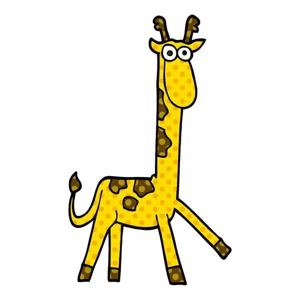 Мультфильм Каракули Смешной Жираф — стоковый вектор