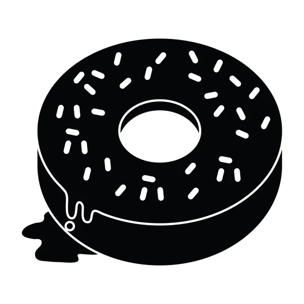 Ícone Vetor Ilustração Saboroso Donut Gelado — Vetor de Stock
