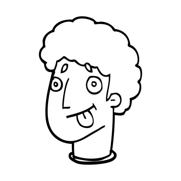 線画漫画面白い男性顔 — ストックベクタ
