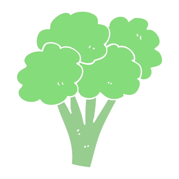 Egale Kleur Illustratie Van Broccoli — Stockvector