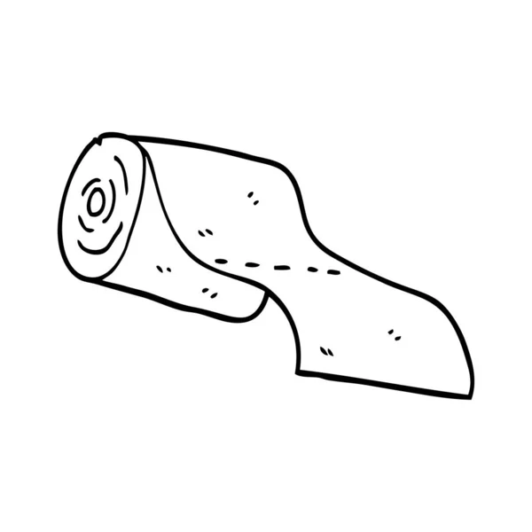 Lijntekening Cartoon Toilet Roll — Stockvector