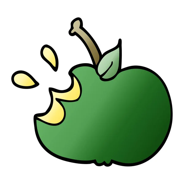 Cartoon Doodle Saftiga Biten Apple — Stock vektor