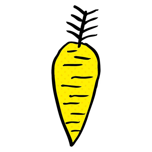 Cartoon Doodle Yellow Carrot — Stock Vector