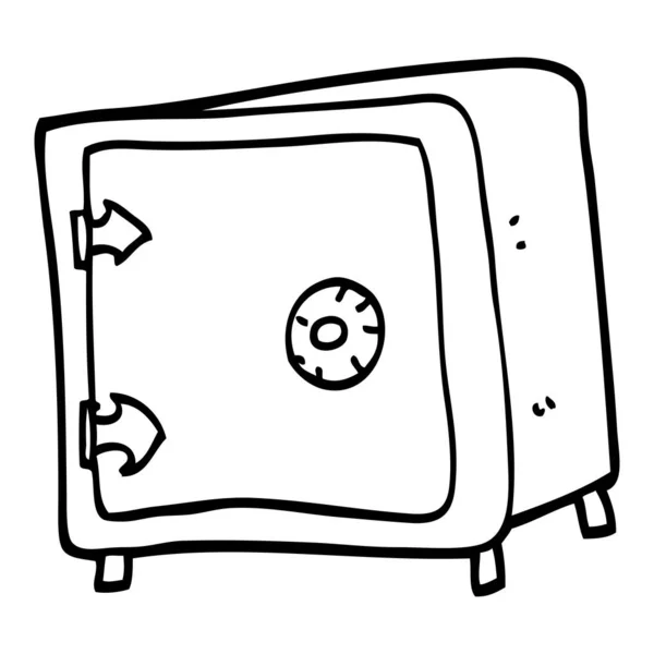 Cartone Animato Bianco Nero Vecchia Cassaforte — Vettoriale Stock