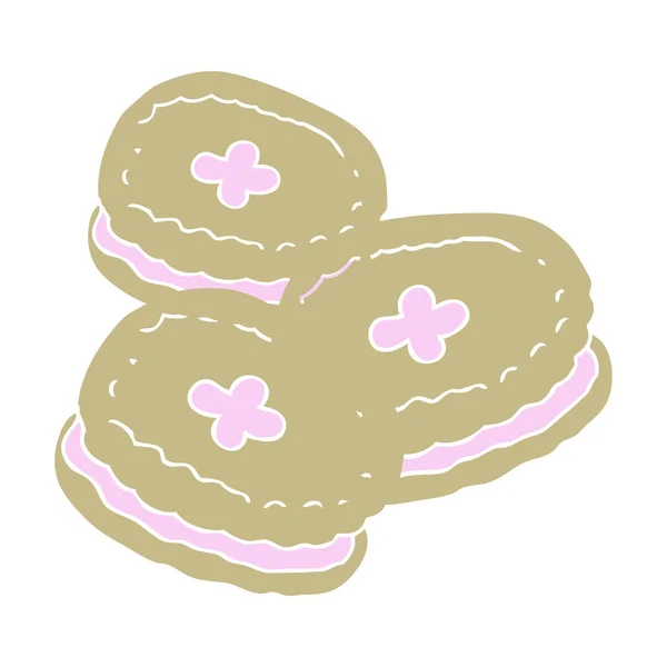 饼干的扁平色插图 — 图库矢量图片