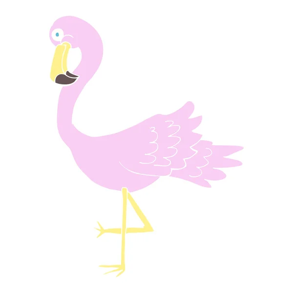Flachfarbige Illustration Des Flamingos — Stockvektor