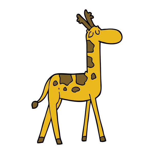 Cartoon Doodle Funny Giraffe — Stock Vector