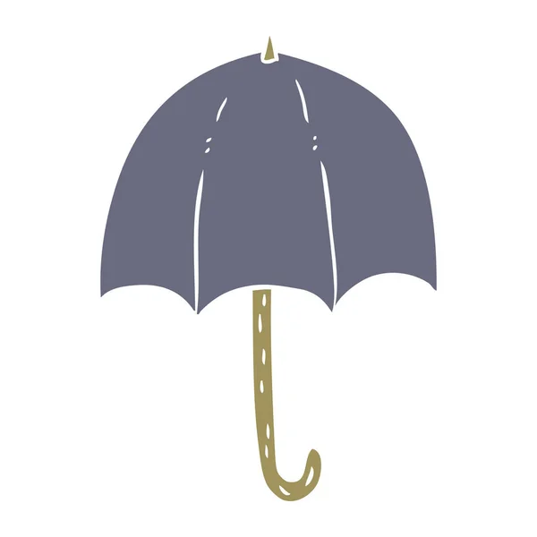 Paraguas Dibujos Animados Estilo Color Plano — Vector de stock