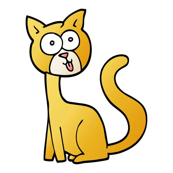 Funny Vector Gradient Illustration Cartoon Cat — Stock Vector