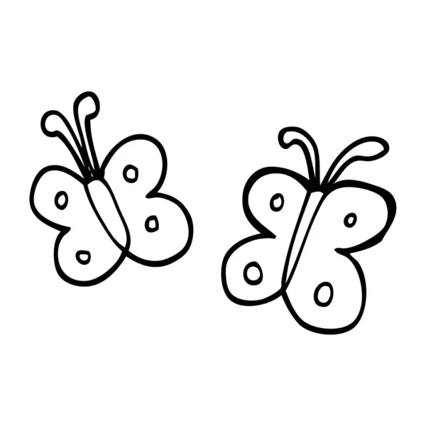 Linienzeichnung Cartoon Schmetterling — Stockvektor