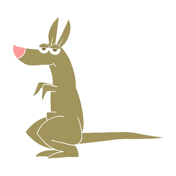 Flat Color Illustration Kangaroo — Stock Vector