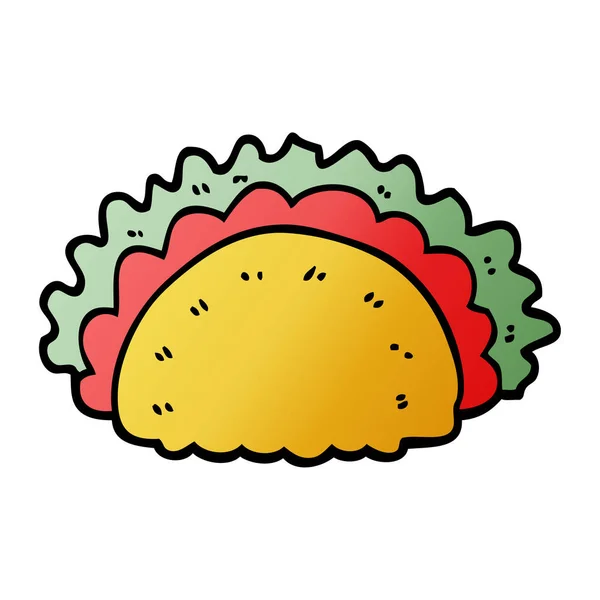 Taco Doodle Dessin Animé Sur Fond Blanc — Image vectorielle