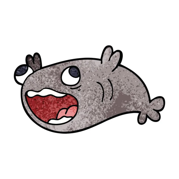 Cartoon Doodle Van Een Vis — Stockvector