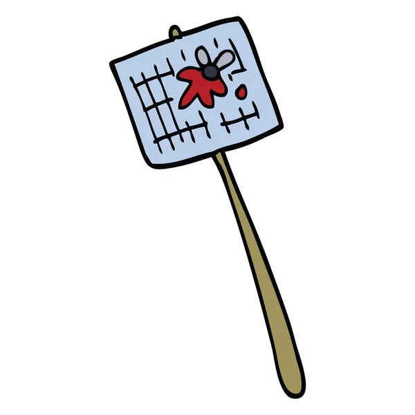 Desenho Animado Doodle Mosca Swatter —  Vetores de Stock