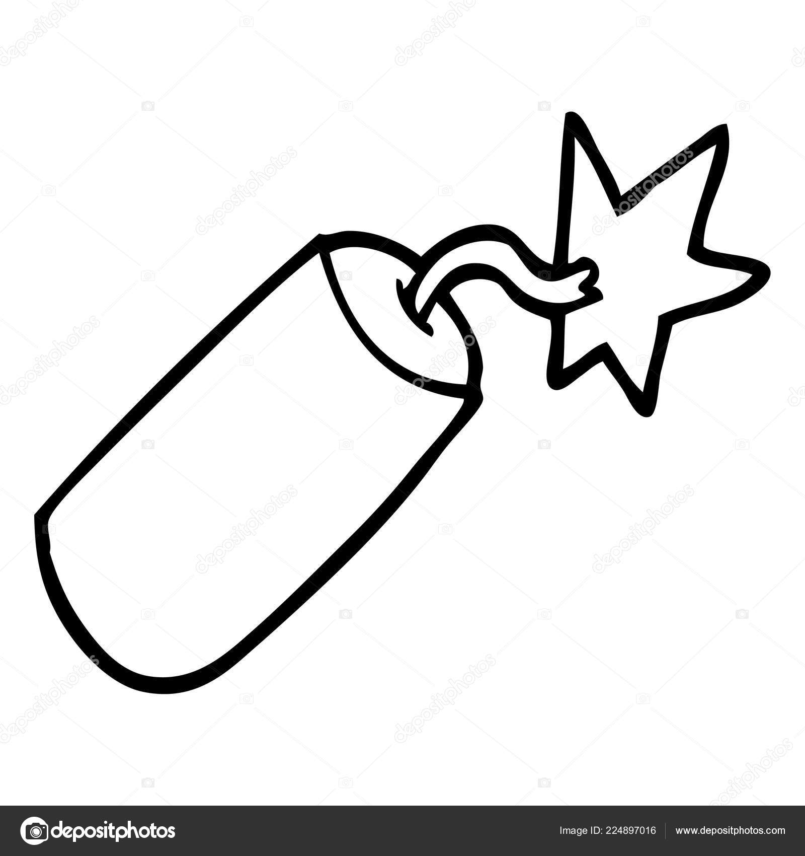 Line Drawing Cartoon Dynamite Stock Vector C Lineartestpilot