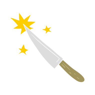 düz renk tarzı çizgi film keskin mutfak bıçağı