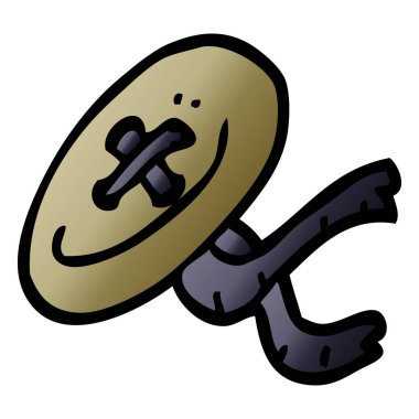 çizgi film düğmesine, vektör Illustration doodle