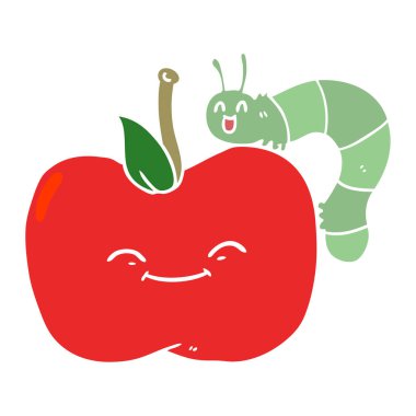 düz renk tarzı çizgi film apple ve hata