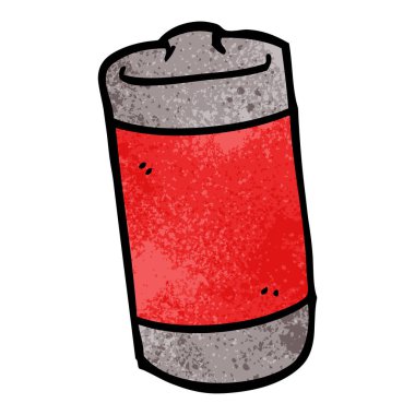 çizgi film doodle beyaz arka plan üzerinde pil