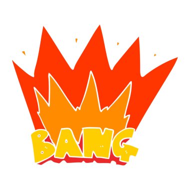 düz renk tarzı çizgi film bang işareti