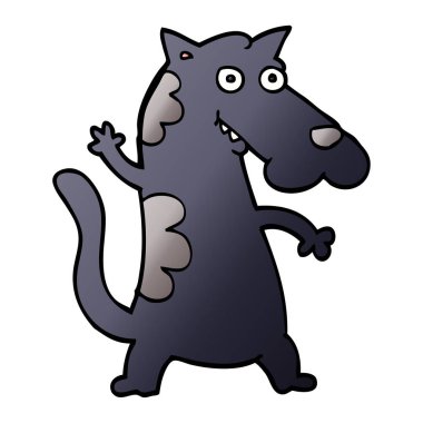 karikatür doodle köpek sallayarak