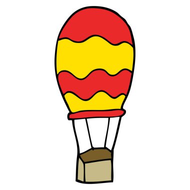 çizgi film doodle bir sıcak hava balon