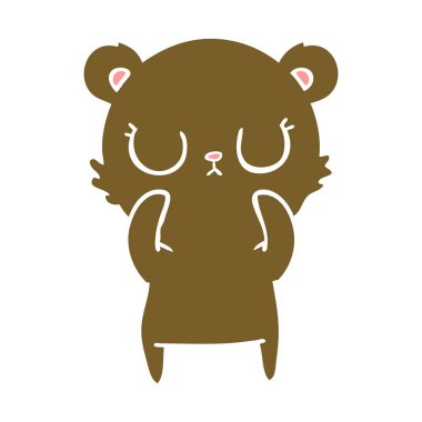 huzurlu düz renk tarzı çizgi film ayı