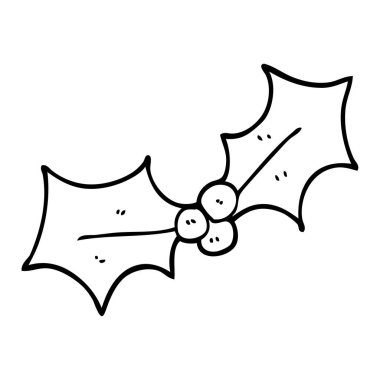 çizim karikatür xmas holly