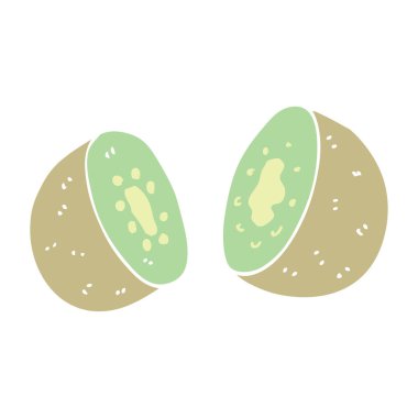 düz renk tarzı çizgi film kivi