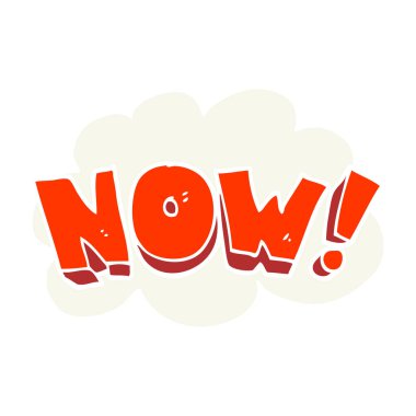 Şimdi Not düz renkli çizimi